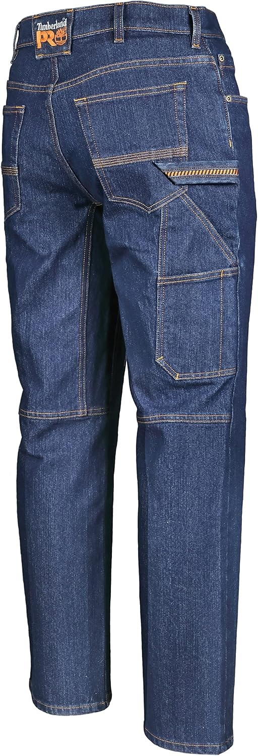 Timberland PRO Men’s Ballast Athletic Fit Flex Carpenter Jeans(Dark Wash)