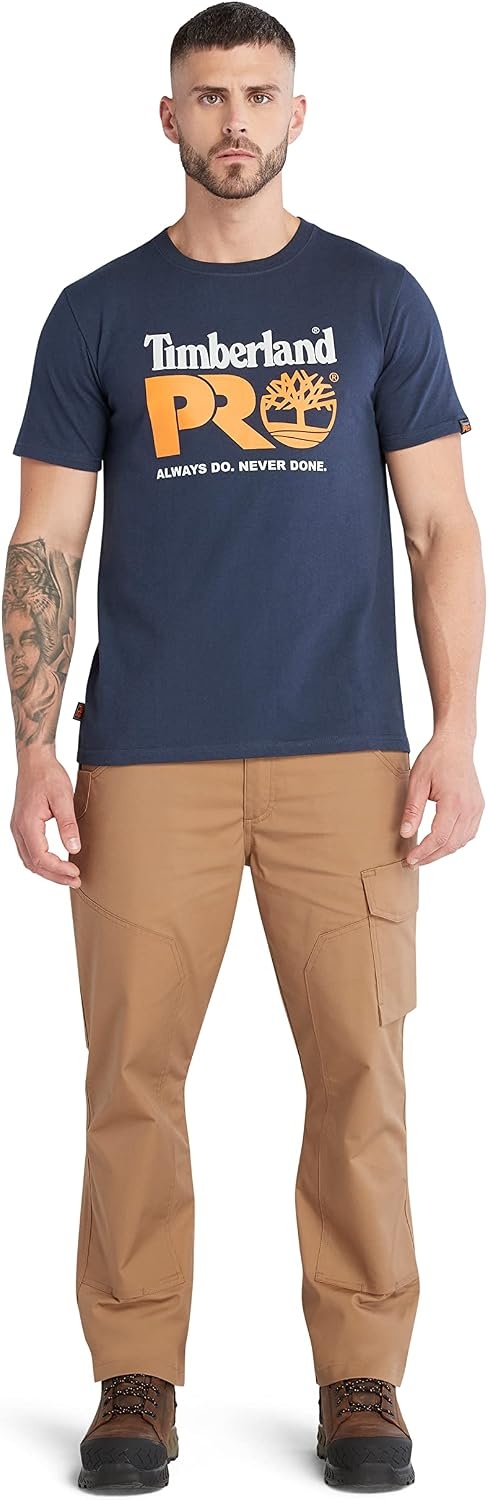 Timberland PRO Men’s Core Chest Logo Short-Sleeve T-Shirt(Black Iris)