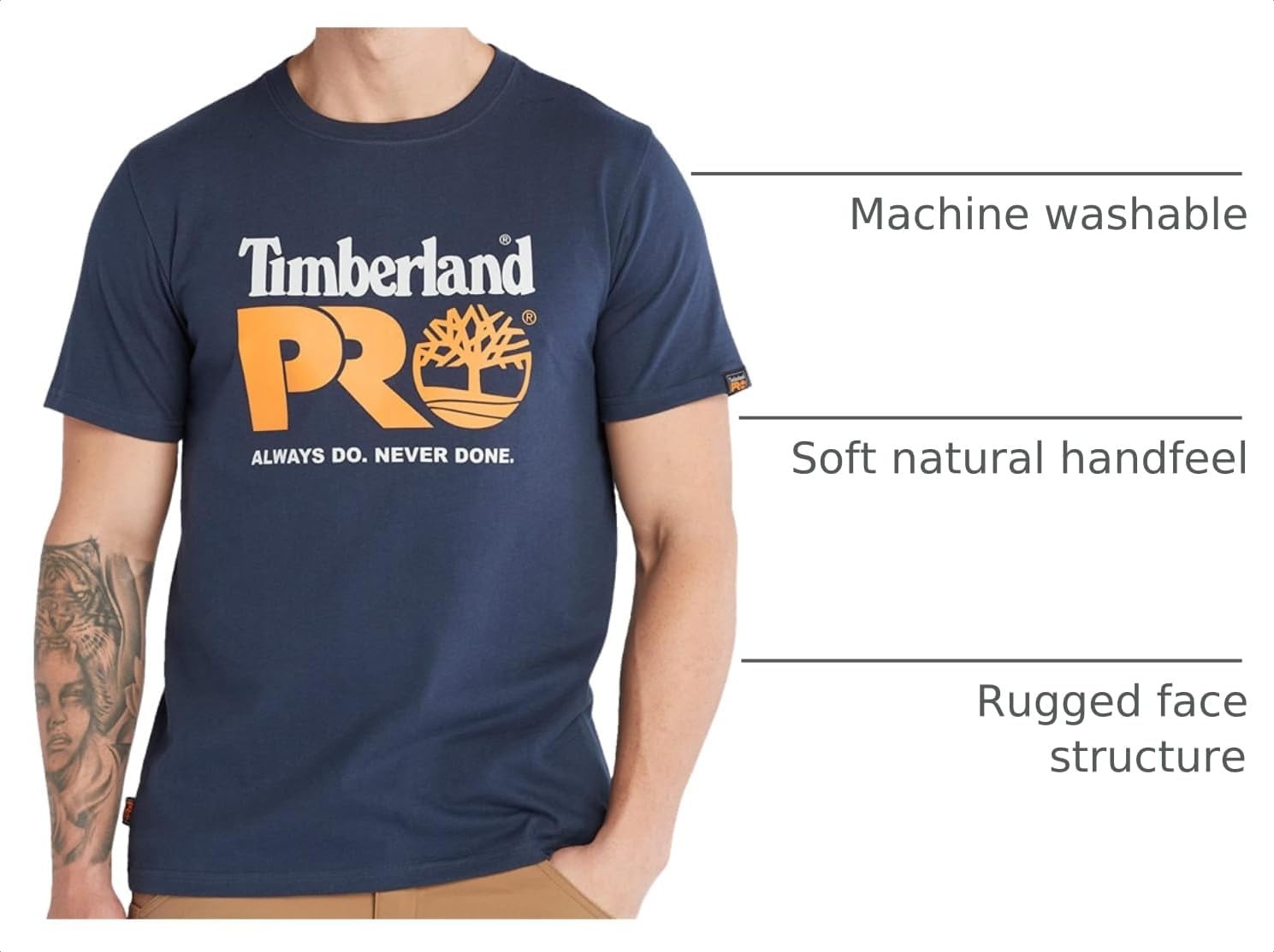 Timberland PRO Men’s Core Chest Logo Short-Sleeve T-Shirt(Black Iris)