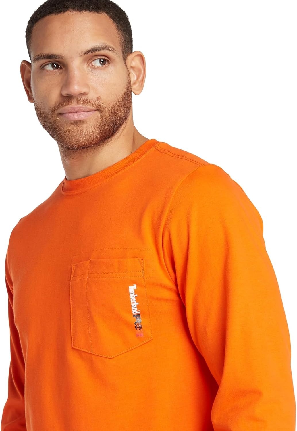 Timberland PRO Men’s Fr Cotton Core Long-Sleeve Pocket T-Shirt(Blaze Orange)