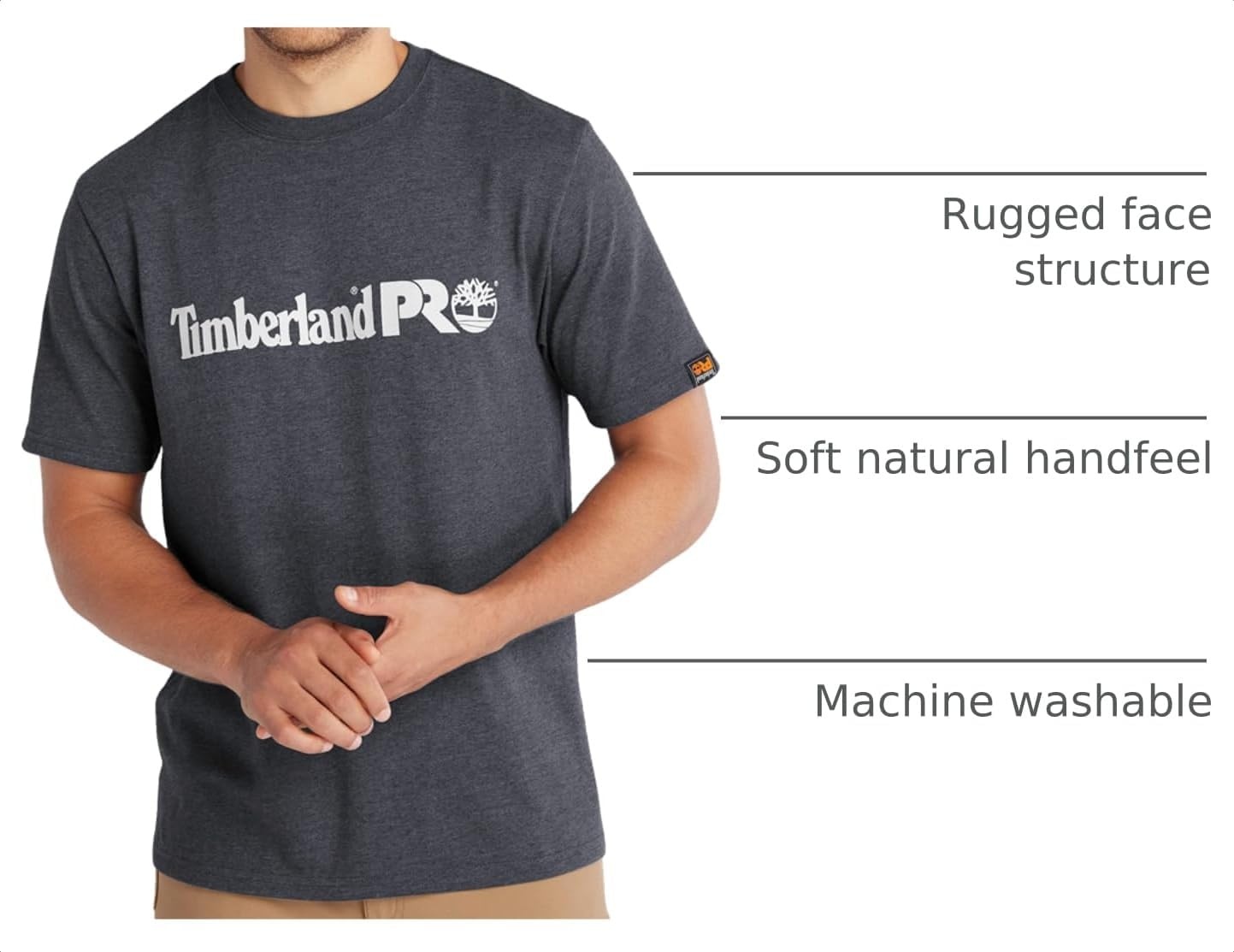Timberland PRO Unisex-Adult Core Linear Logo Timberland PRO Men’s Core Short-Sleeve T-Shirt, Black Iris Heather, 3X-Large(Deepest Grey Heather)
