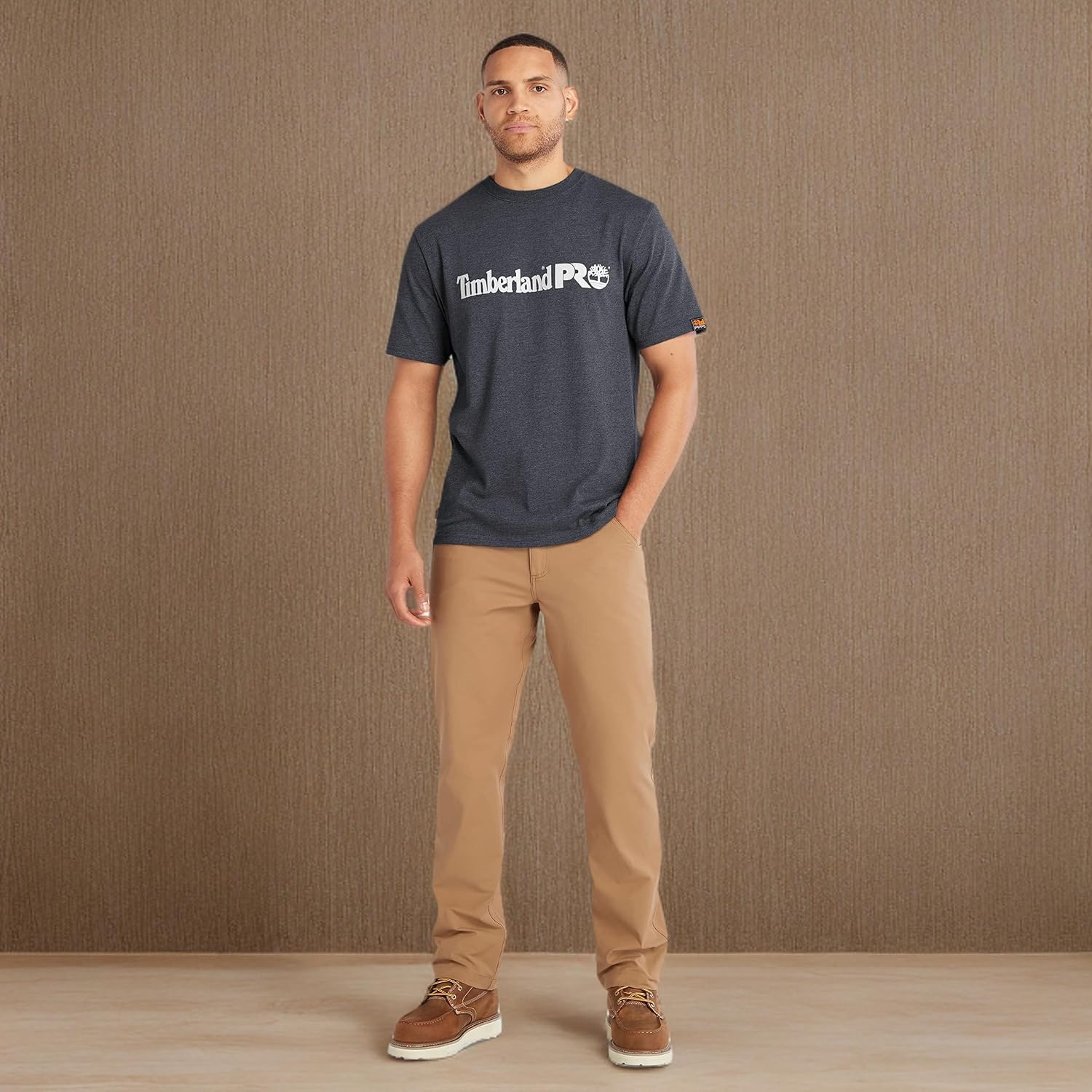 Timberland PRO Unisex-Adult Core Linear Logo Timberland PRO Men’s Core Short-Sleeve T-Shirt, Black Iris Heather, 3X-Large(Deepest Grey Heather)