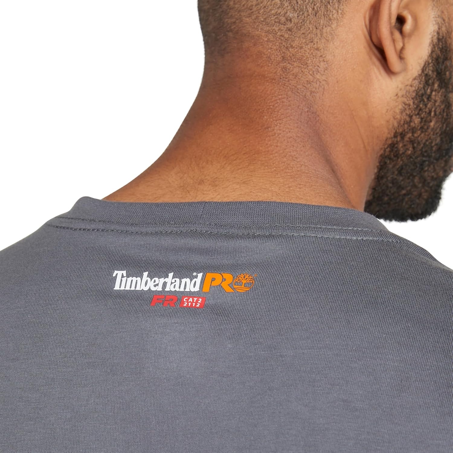 Timberland PRO Men’s Fr Cotton Core Flame Resistant Long-Sleeve Logo T-Shirt(Charcoal)
