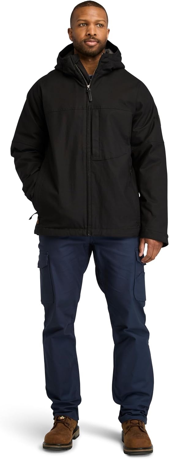 Timberland PRO Men’s Gritman Flex Canvas Hooded Jacket(Black)