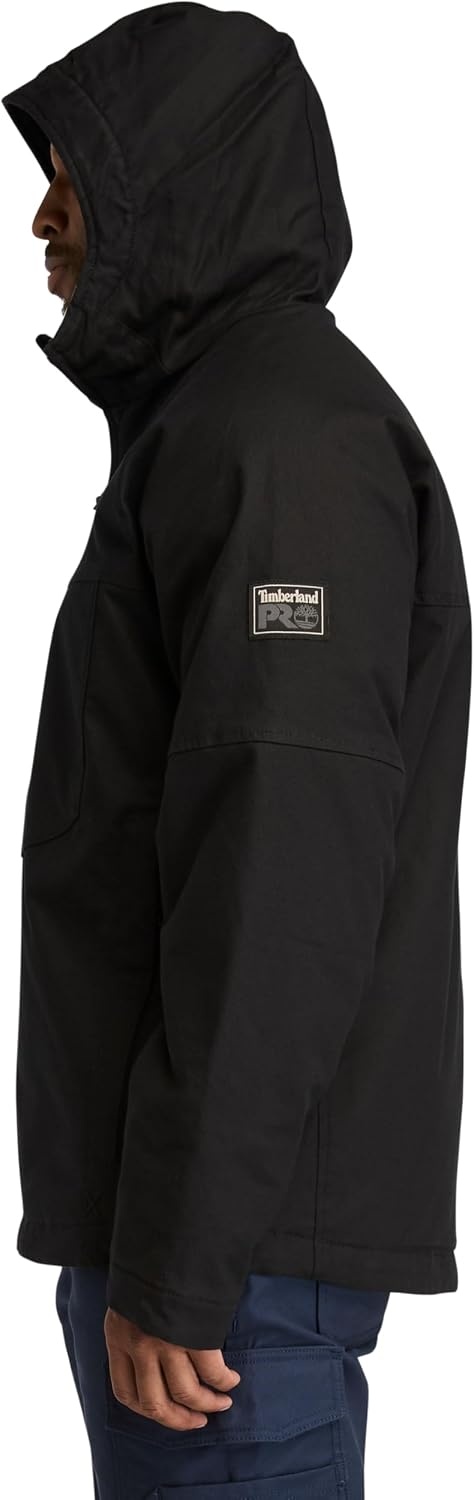 Timberland PRO Men’s Gritman Flex Canvas Hooded Jacket(Black)