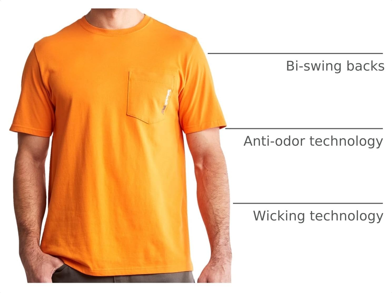Timberland PRO Men’s Base Plate Blended Short-Sleeve T-Shirt(Pro Orange)