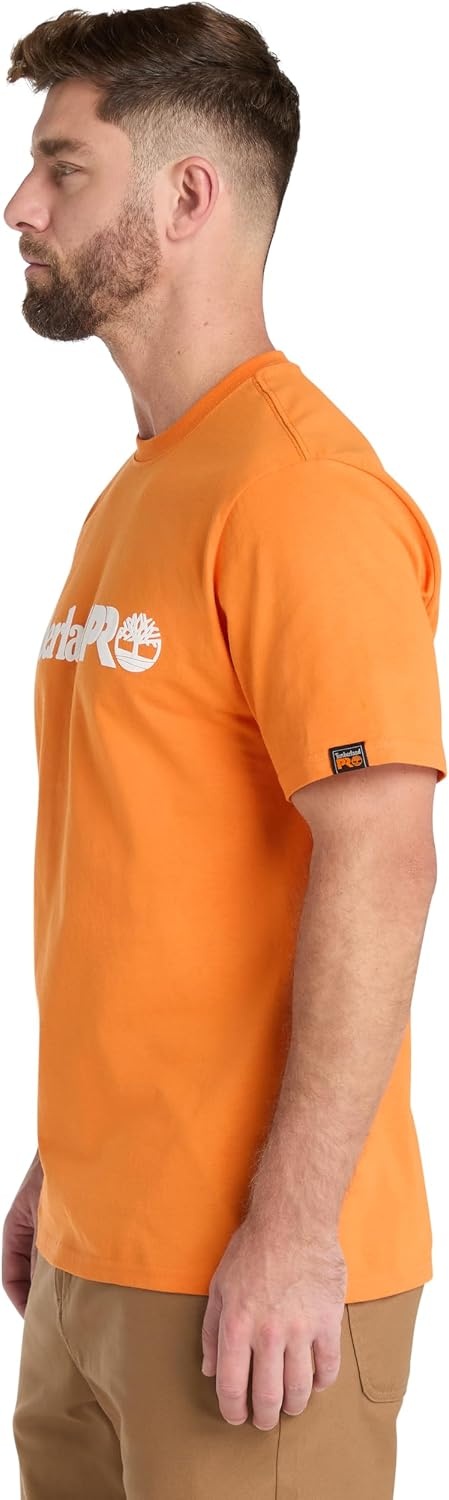 Timberland PRO Unisex-Adult Core Linear Logo Timberland PRO Men’s Core Short-Sleeve T-Shirt, Black Iris Heather, 3X-Large(Pro Orange)