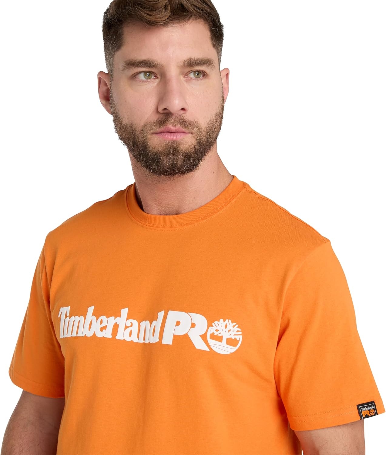 Timberland PRO Unisex-Adult Core Linear Logo Timberland PRO Men’s Core Short-Sleeve T-Shirt, Black Iris Heather, 3X-Large(Pro Orange)