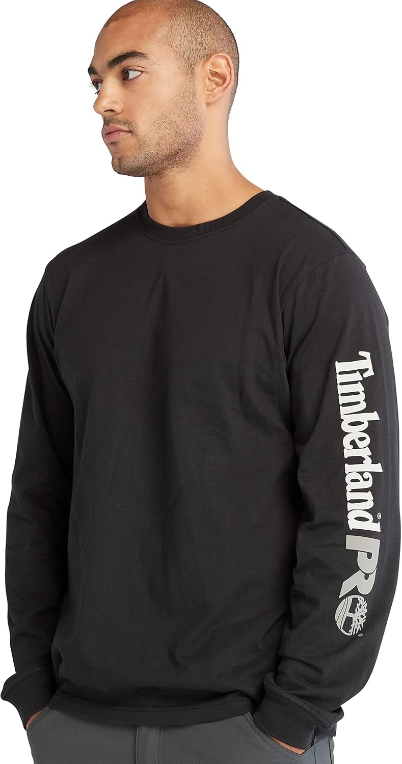 Timberland PRO Base Plate Blended Long Sleeve T-Shirt with Logo(Jet Black)