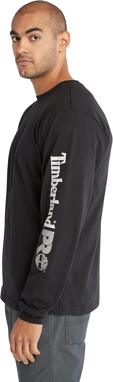 Timberland PRO Base Plate Blended Long Sleeve T-Shirt with Logo(Jet Black)