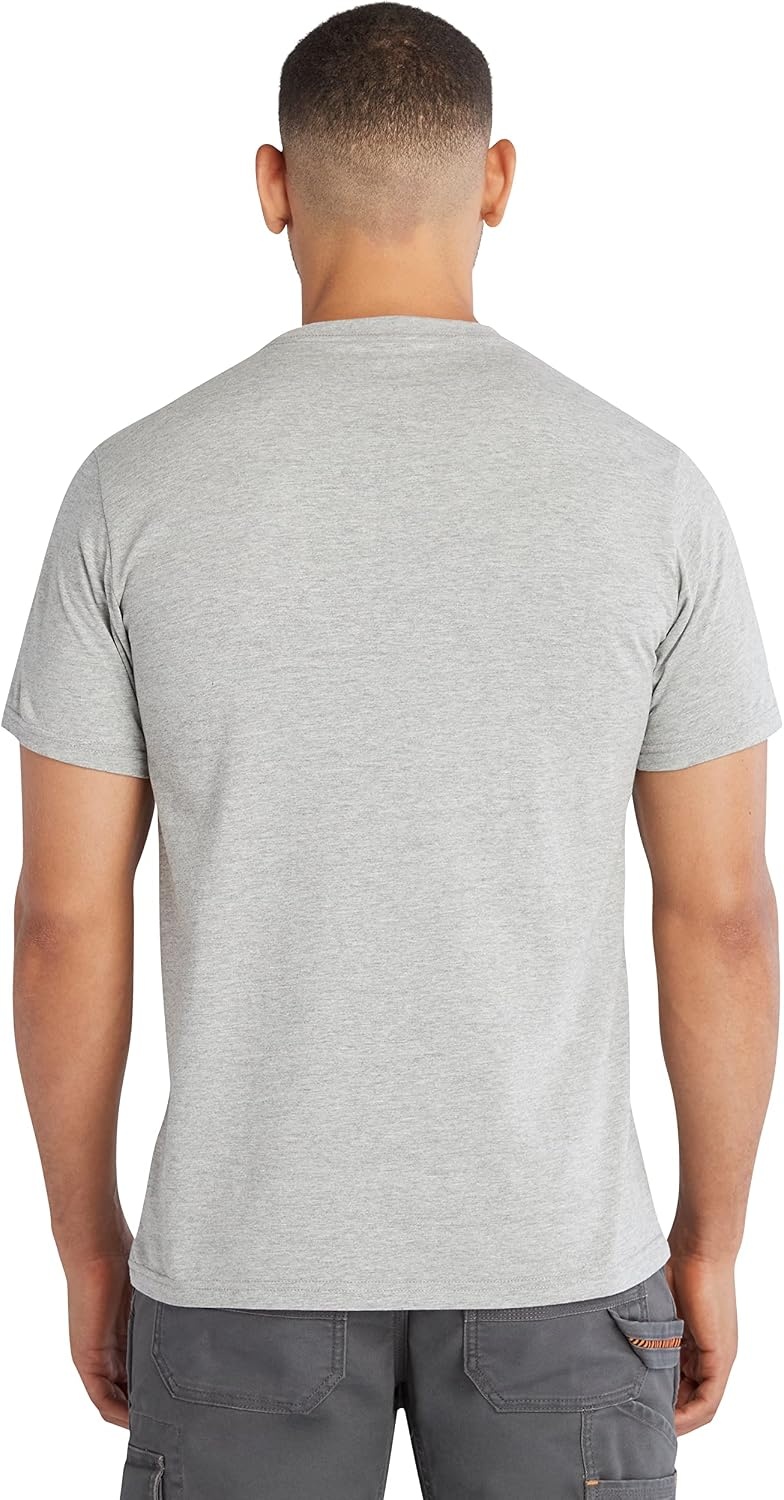 Timberland PRO Men’s Core Chest Logo Short-Sleeve T-Shirt(Medium Grey Heather)