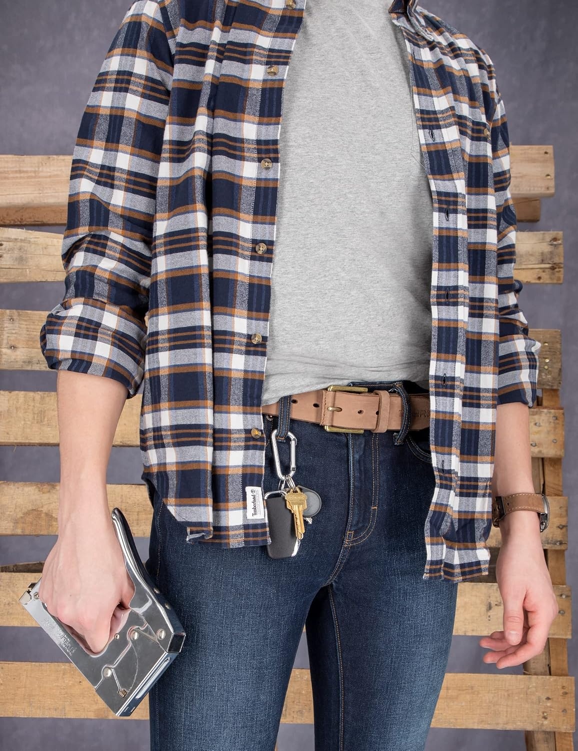 Timberland PRO 40mm Roller Buckle Leather Belt(Wheat/Pull Up)