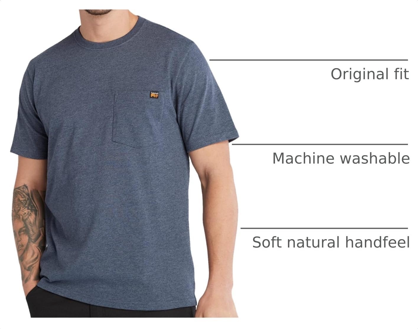Timberland PRO Core Pocket Short Sleeve T-Shirt(Black Iris Heather)