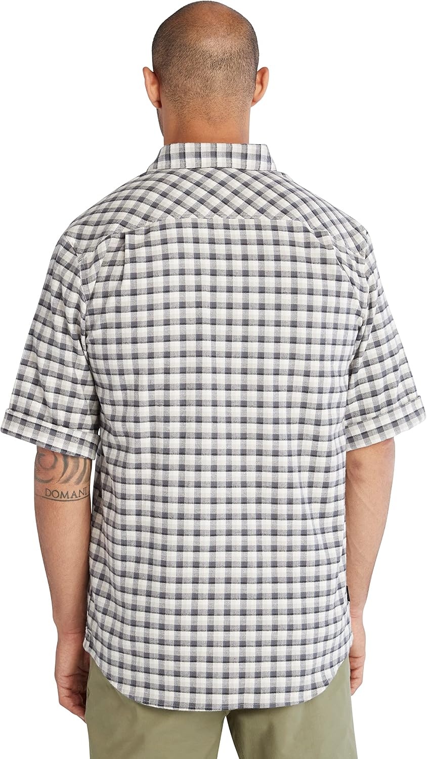 Timberland PRO Men’s Woodfort Short-Sleeve Lightweight Flannel Flex Shirt(Paloma Yd)