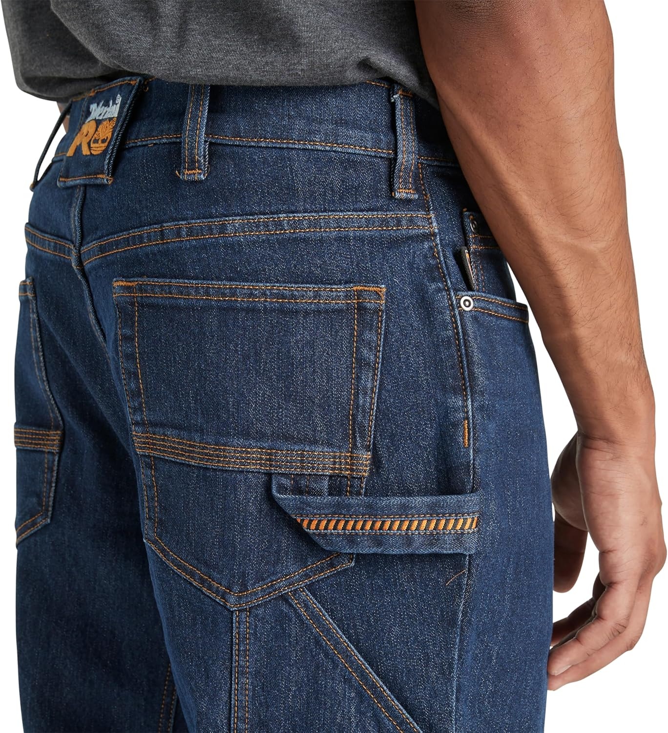Timberland PRO Men’s Ballast Athletic Fit Flex Carpenter Jeans, Dark Wash, 32W/34L