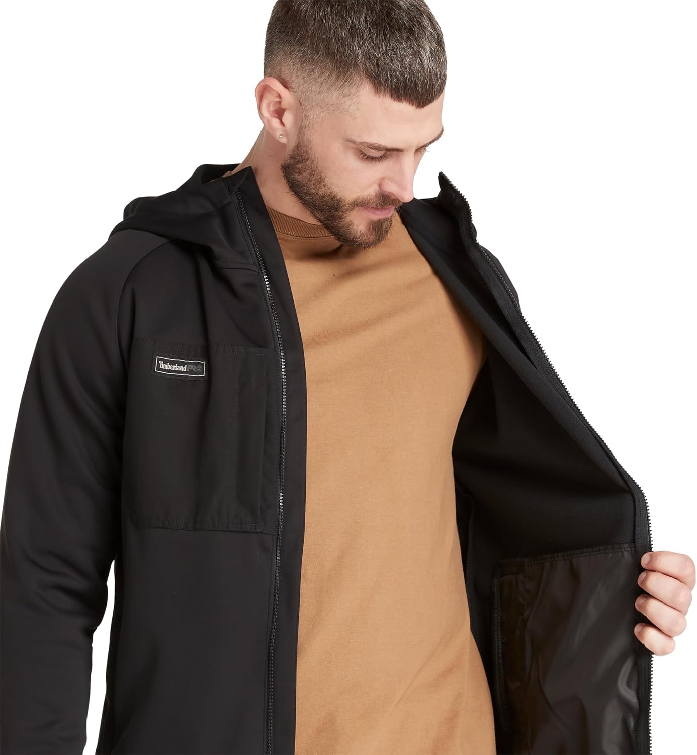 Timberland PRO Men’s Ironhide Hooded Softshell Jacket(Black)