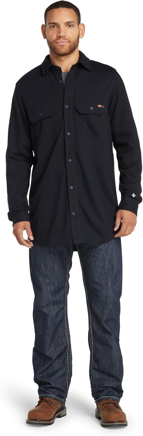 Timberland PRO FR Cotton Core Button Front Shirt(Navy)