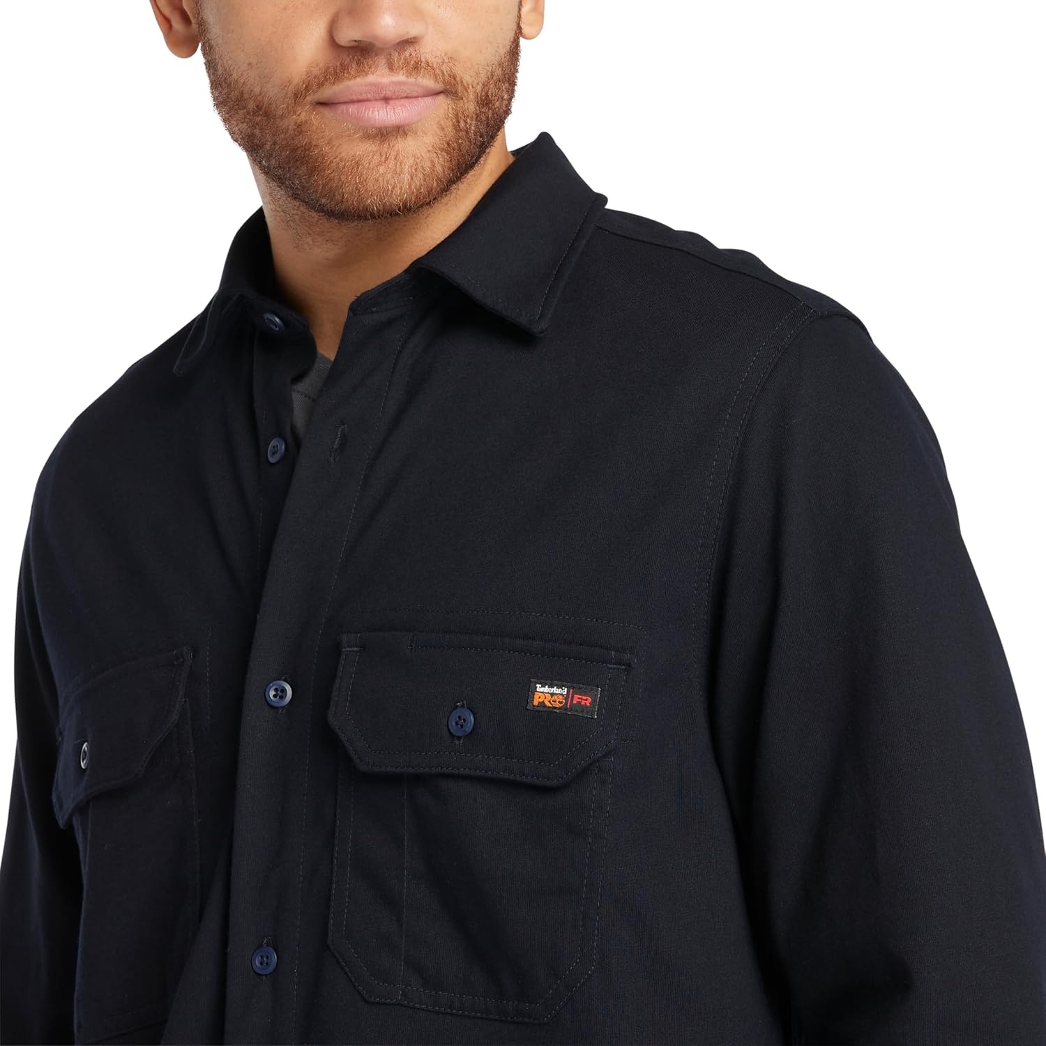 Timberland PRO FR Cotton Core Button Front Shirt(Navy)