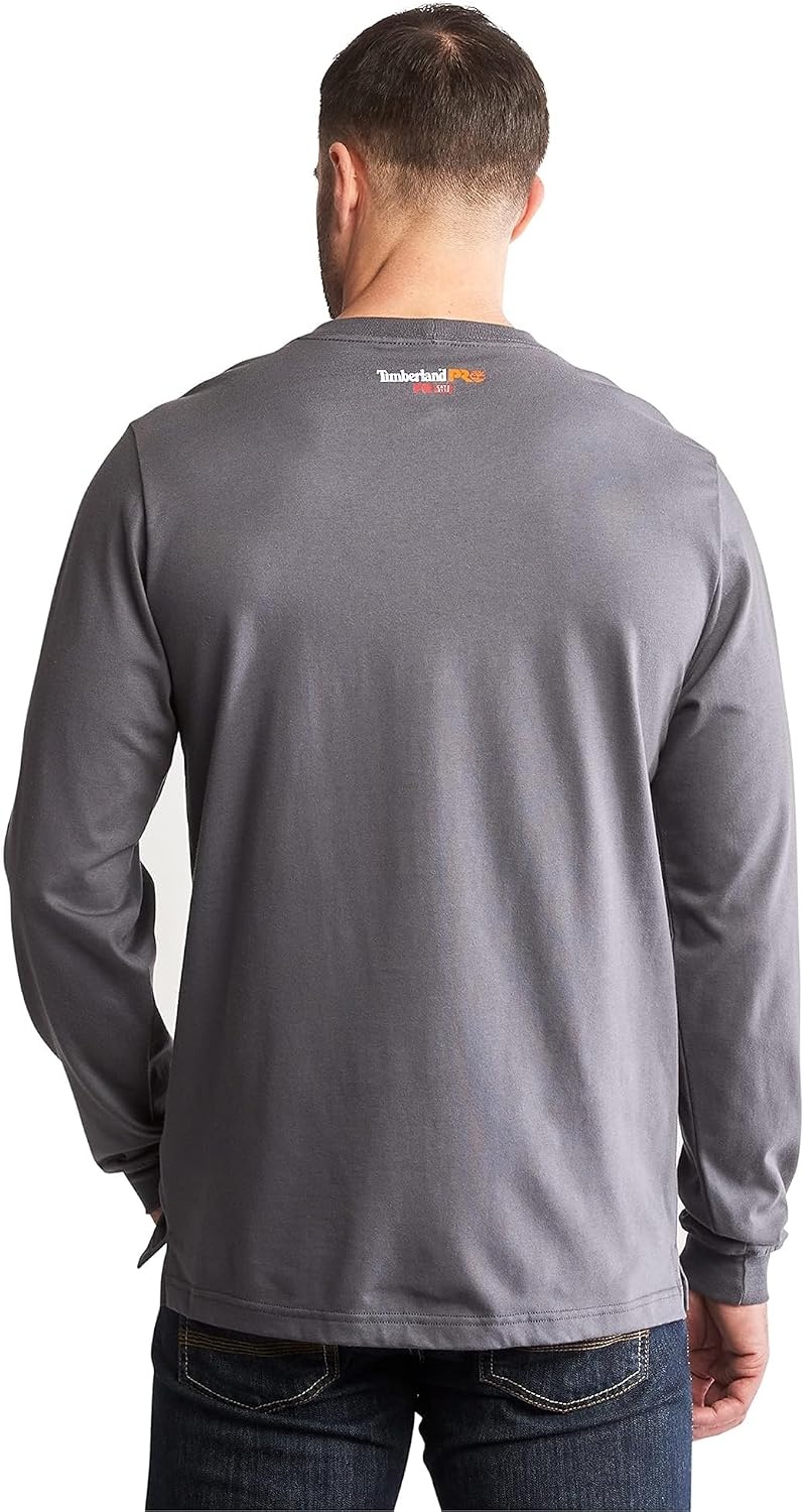 Timberland PRO Men’s Fr Cotton Core Long-Sleeve Pocket T-Shirt(Charcoal)
