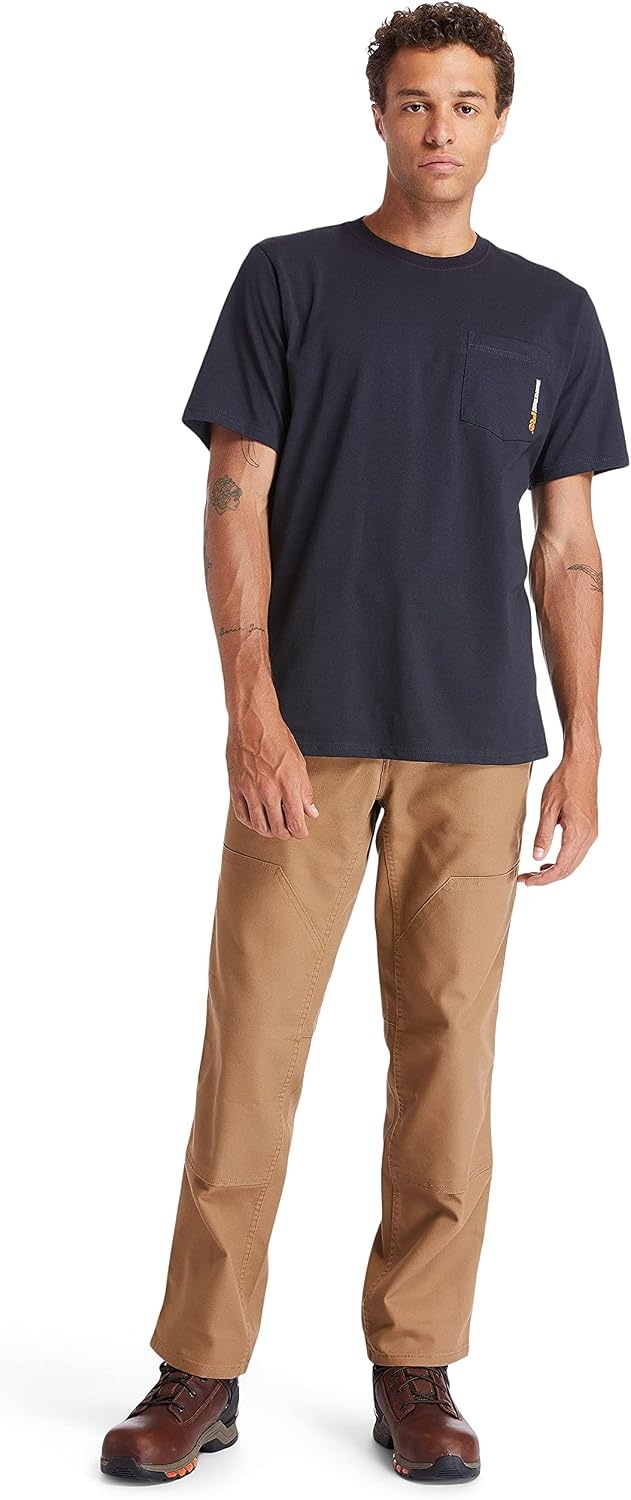 Timberland PRO Men’s Base Plate Blended Short-Sleeve T-Shirt(Dark Navy)