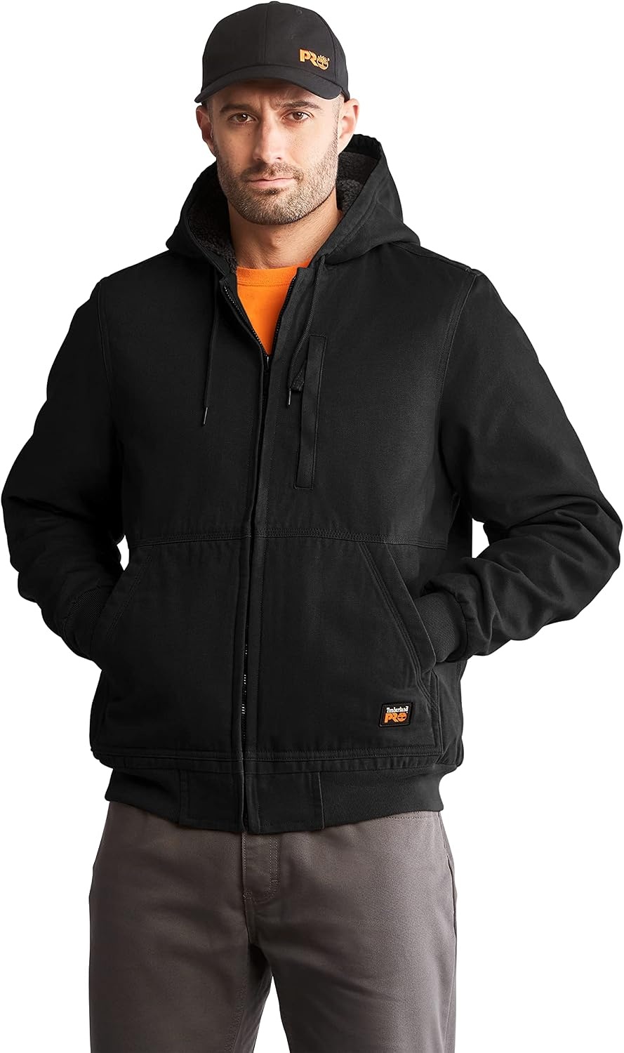 Timberland PRO Gritman Lined Canvas Hooded Jacket(Jet Black)