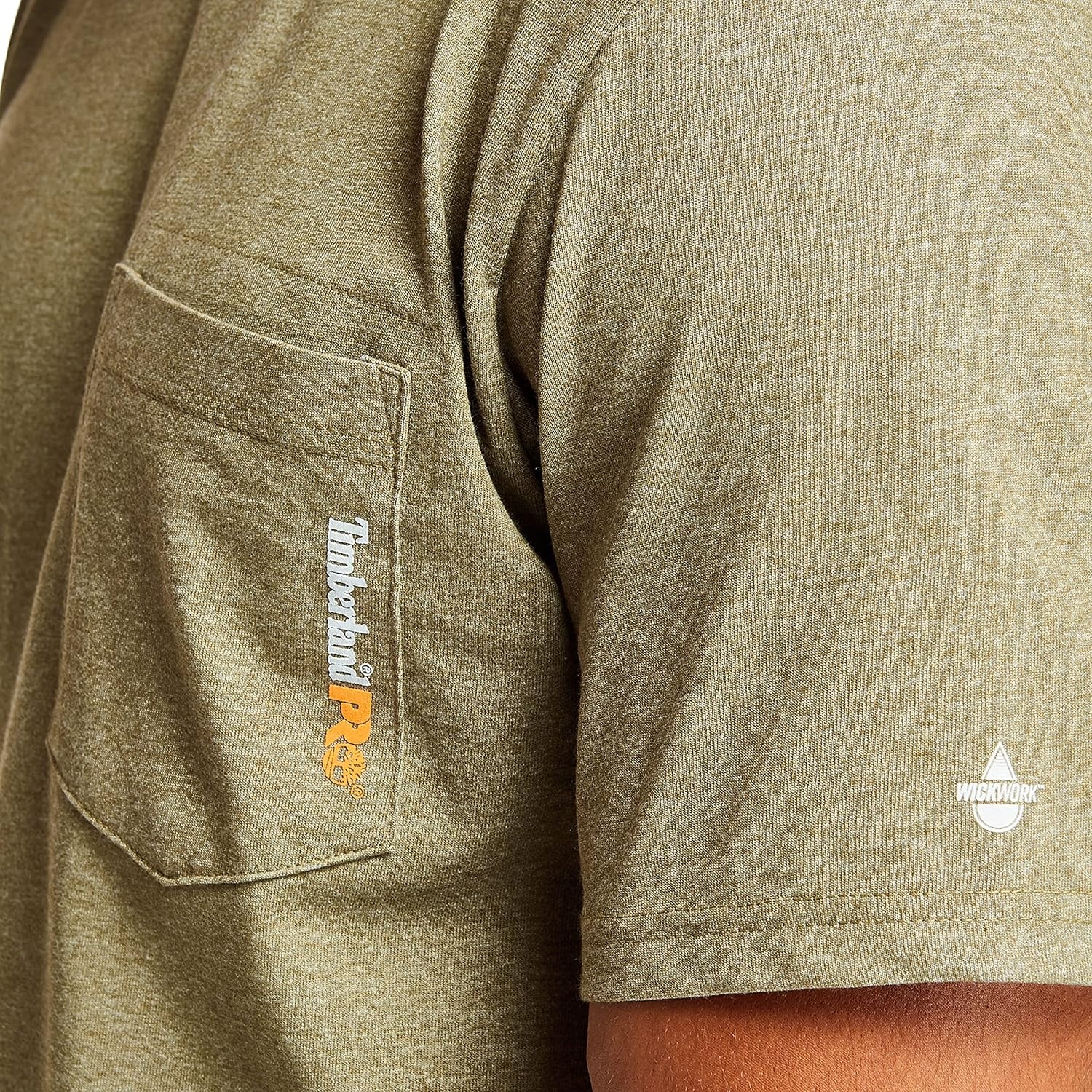 Timberland PRO Men’s Base Plate Blended Short-Sleeve T-Shirt(Burnt Olive Hea)