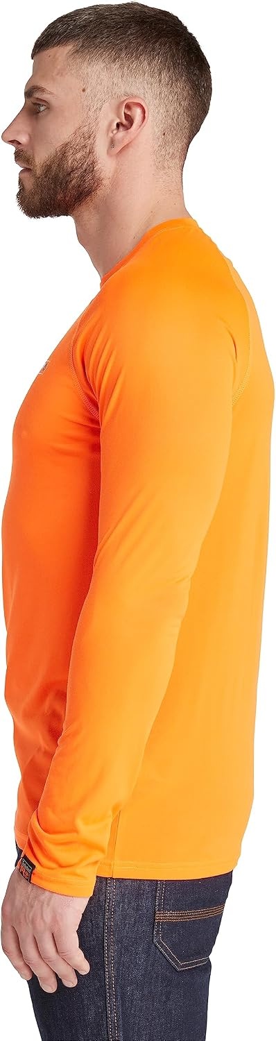 Timberland PRO Men’s Wicking Good Long-Sleeve T-Shirt 2.0(Bright Orange)