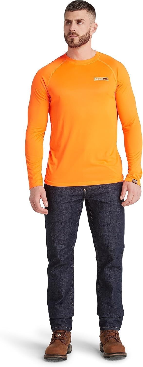 Timberland PRO Men’s Wicking Good Long-Sleeve T-Shirt 2.0(Bright Orange)