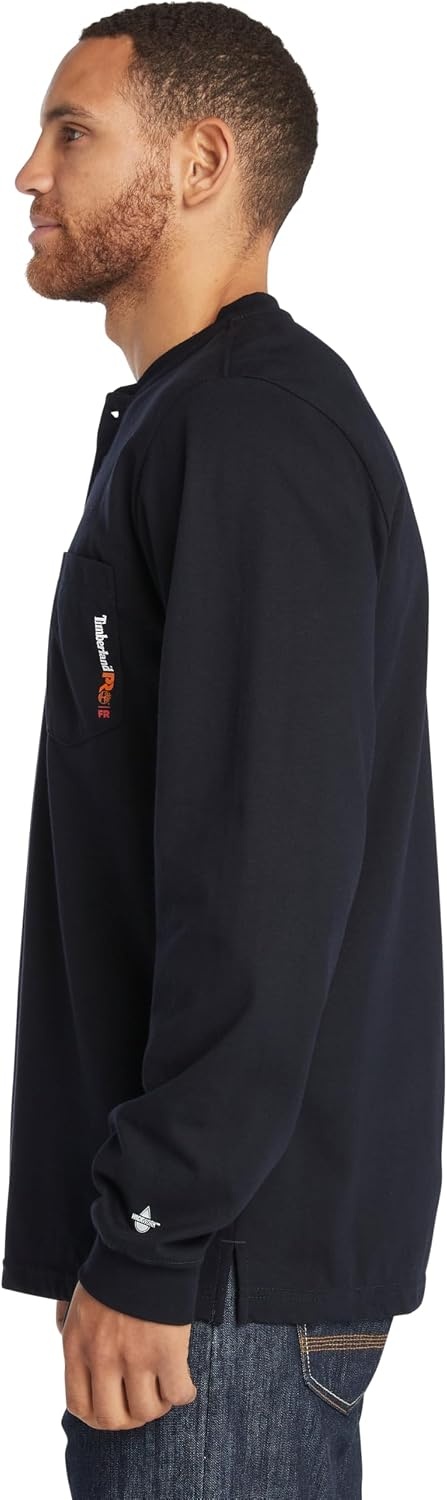 Timberland PRO FR Cotton Core Long Sleeve Henley with Pocket(Navy)