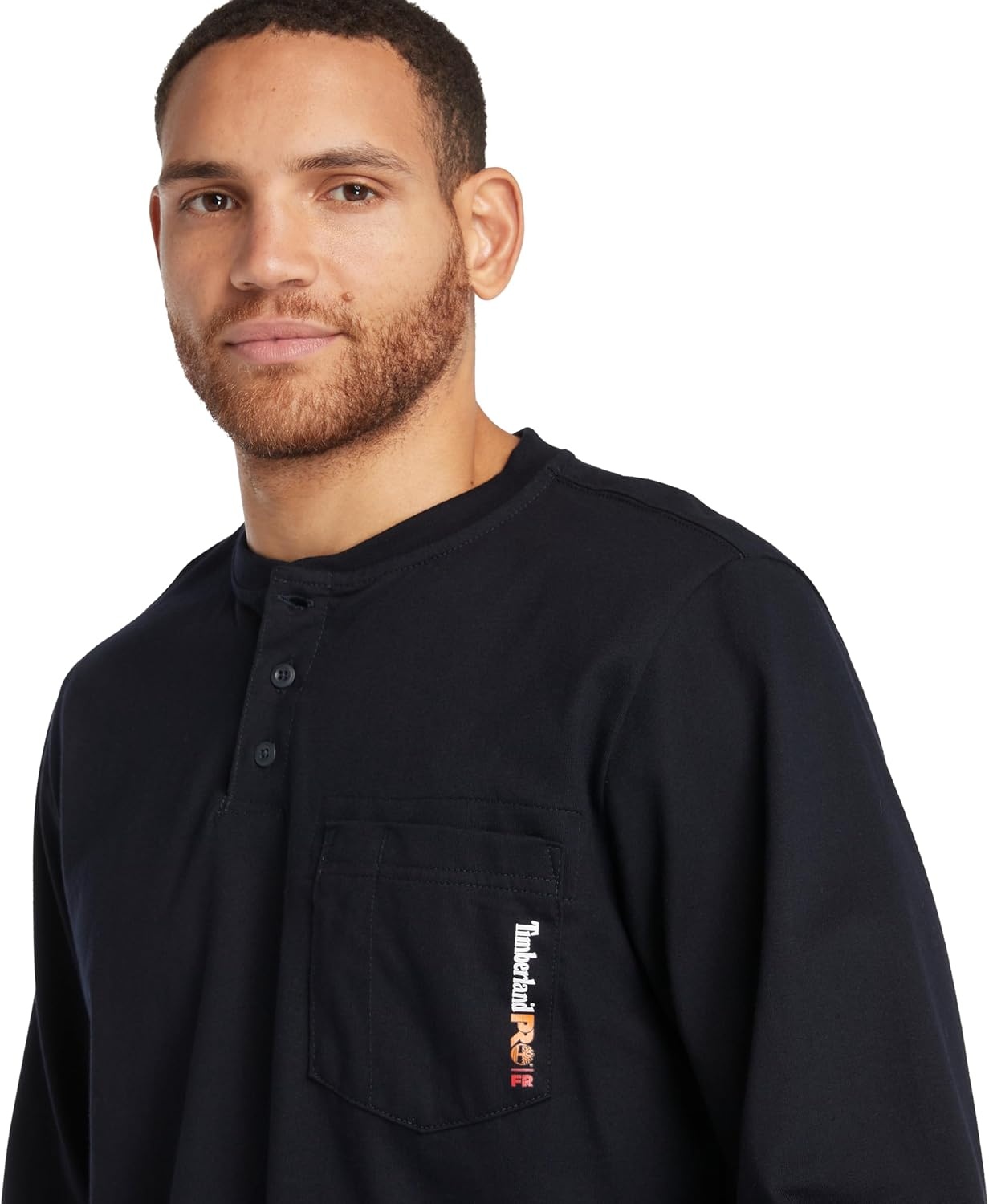 Timberland PRO FR Cotton Core Long Sleeve Henley with Pocket(Navy)