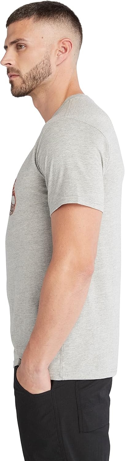 Timberland PRO Men’s Core Textured Graphic Short-Sleeve T-Shirt(Medium Grey Heather)