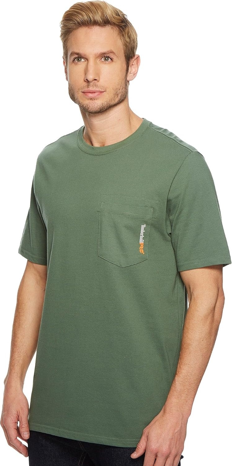 Timberland PRO Men’s Base Plate Blended Short-Sleeve T-Shirt(Duck Green)