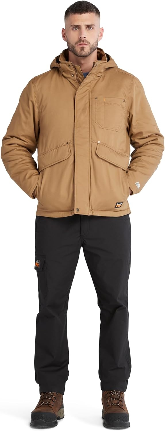 Timberland PRO Men’s Ironhide Hooded Insulated Jacket, Dark Wheat, X-Large