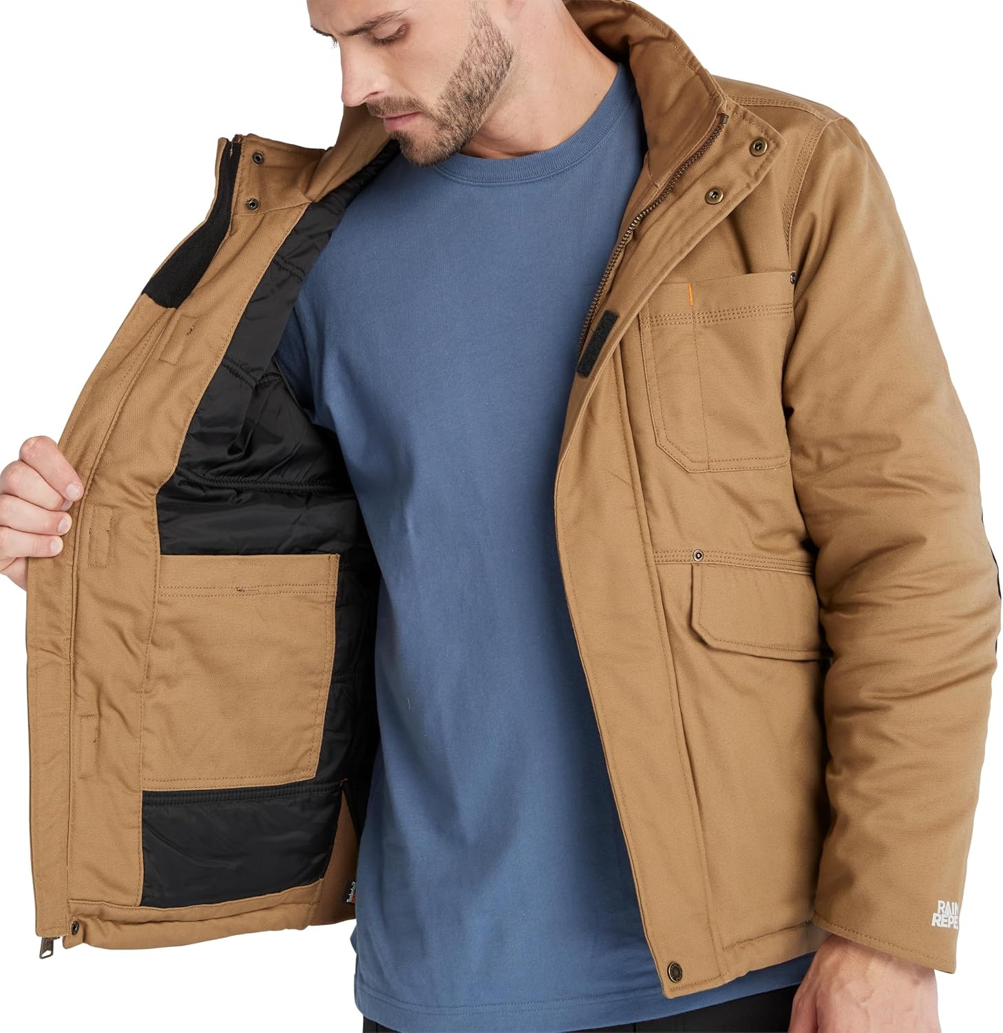 Timberland PRO Men’s Ironhide Hooded Insulated Jacket, Dark Wheat, X-Large