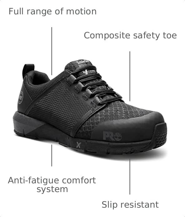 Timberland PRO Men’s Radius Composite Safety Toe Athletic Industrial Work Shoe(Black/Aqua)