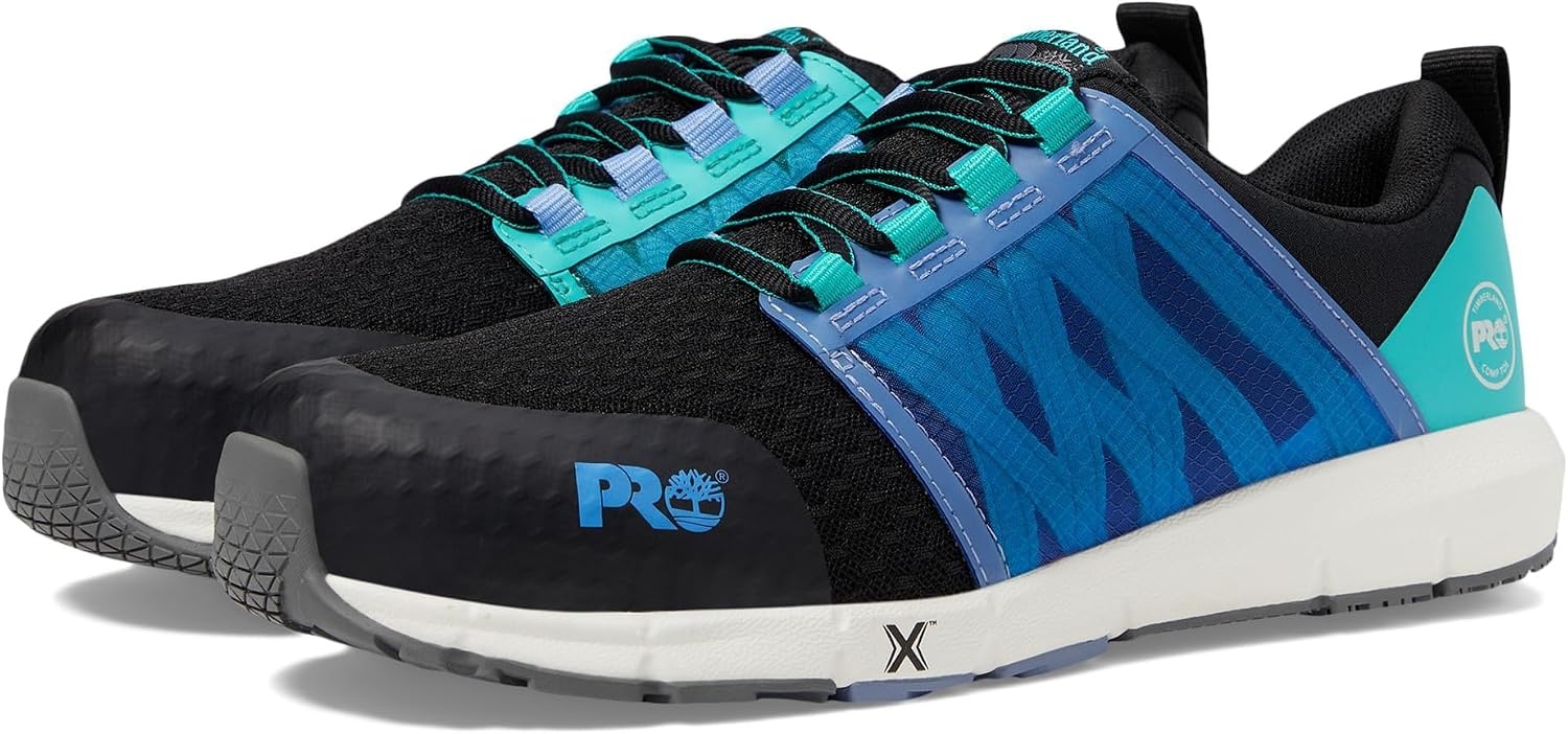 Timberland PRO Men’s Radius Composite Safety Toe Athletic Industrial Work Shoe(Black/Aqua)