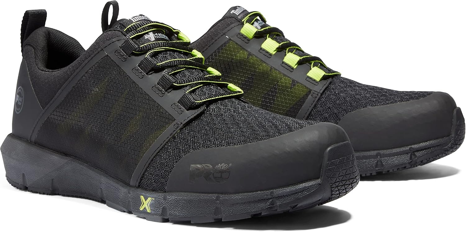 Timberland PRO Men’s Radius Composite Safety Toe Athletic Industrial Work Shoe(Black/High-vis-2024 New)