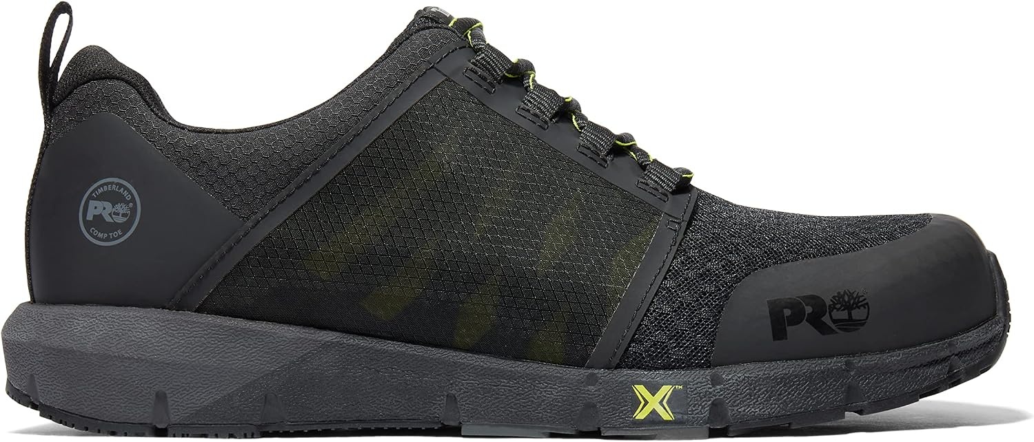 Timberland PRO Men’s Radius Composite Safety Toe Athletic Industrial Work Shoe(Black/High-vis-2024 New)