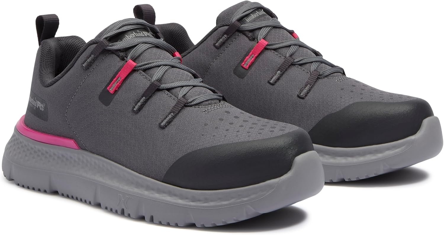 Timberland PRO Women’s Intercept Steel Safety Toe Industrial Athletic Work Shoes(Medium Grey Ripstop)