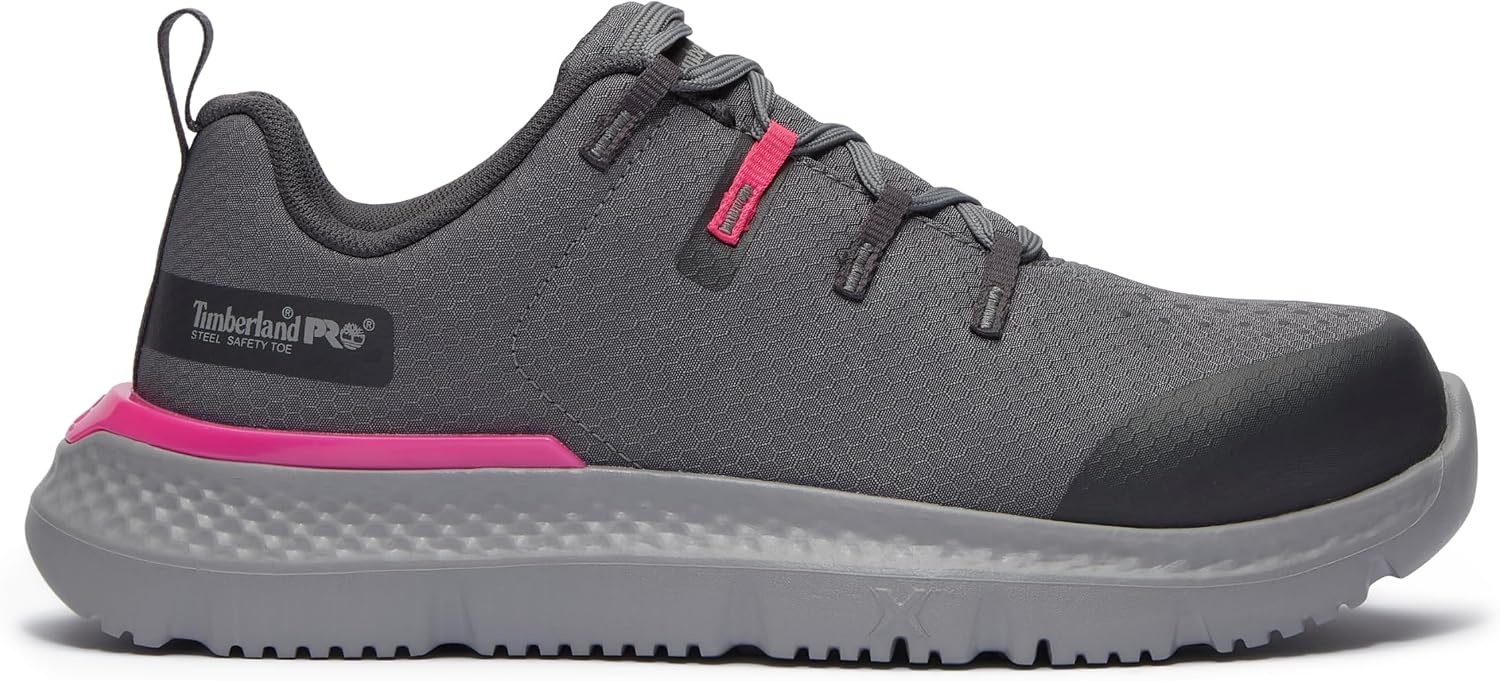 Timberland PRO Women’s Intercept Steel Safety Toe Industrial Athletic Work Shoes(Medium Grey Ripstop)