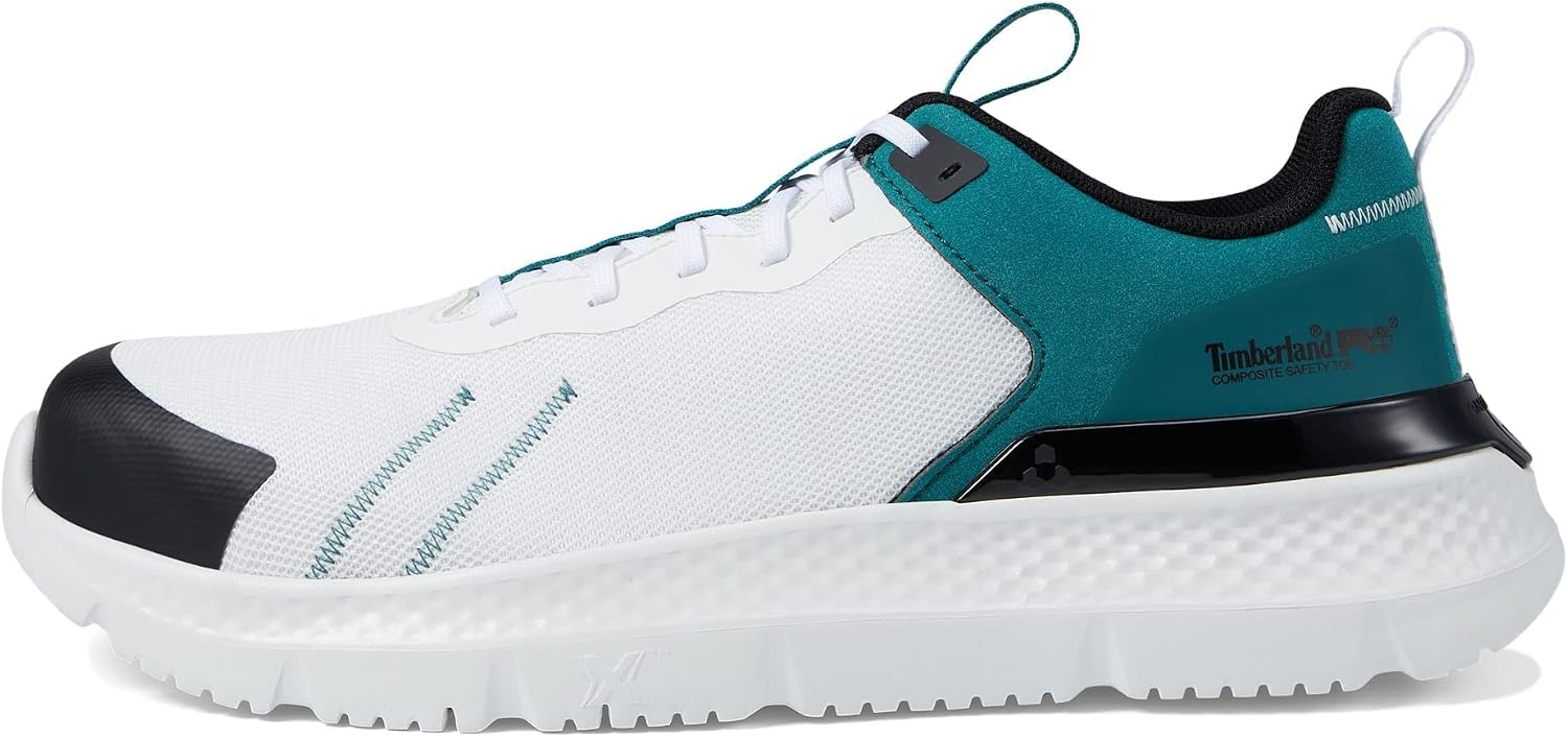 Timberland PRO Men’s Setra Low Comp Toe Work Shoes(White/Emerald)