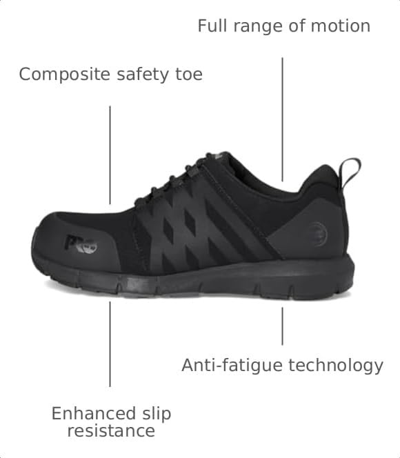 Timberland PRO Men’s Radius Composite Safety Toe Athletic Industrial Work Shoe(Black Raptek)