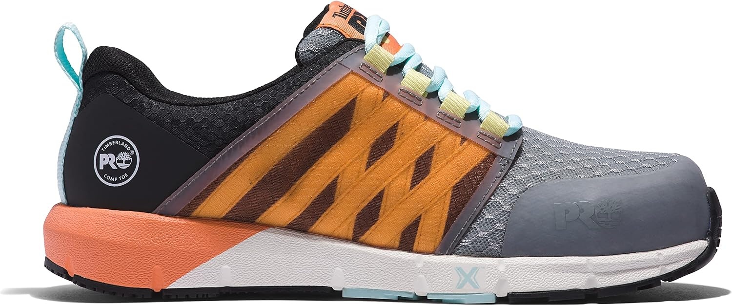 Timberland PRO Men’s Radius Composite Safety Toe Athletic Industrial Work Shoe(Grey/Black/Orange)