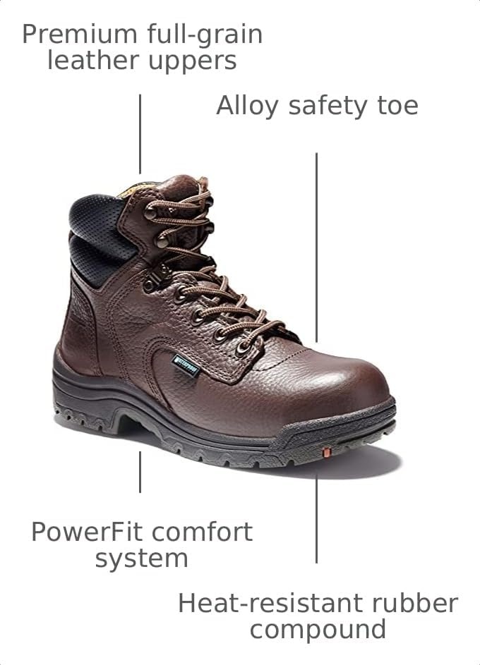 Timberland PRO Women’s TiTAN 6 Inch Alloy Safety Toe Waterproof Industrial Work Boot, Dark Mocha Brown-2024 NEW, 8M