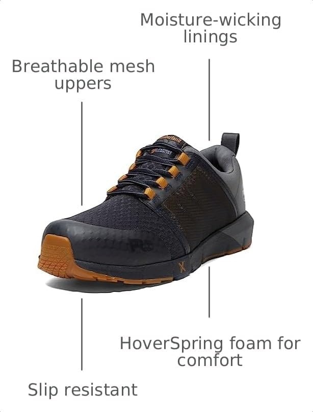 Timberland PRO Men’s Radius Composite Safety Toe Athletic Industrial Work Shoe(Navy/Charcoal)