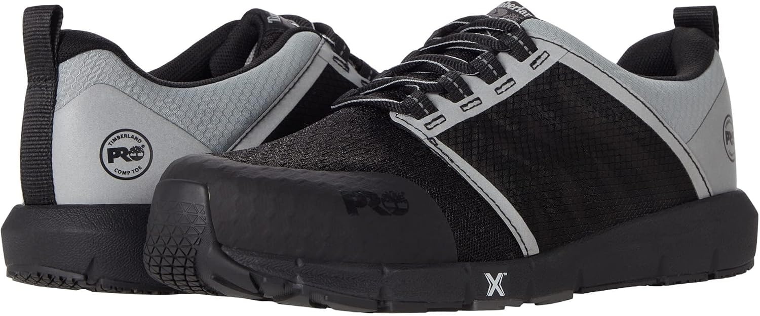 Timberland PRO Men’s Radius Composite Safety Toe Athletic Industrial Work Shoe(Black/Silver 1)