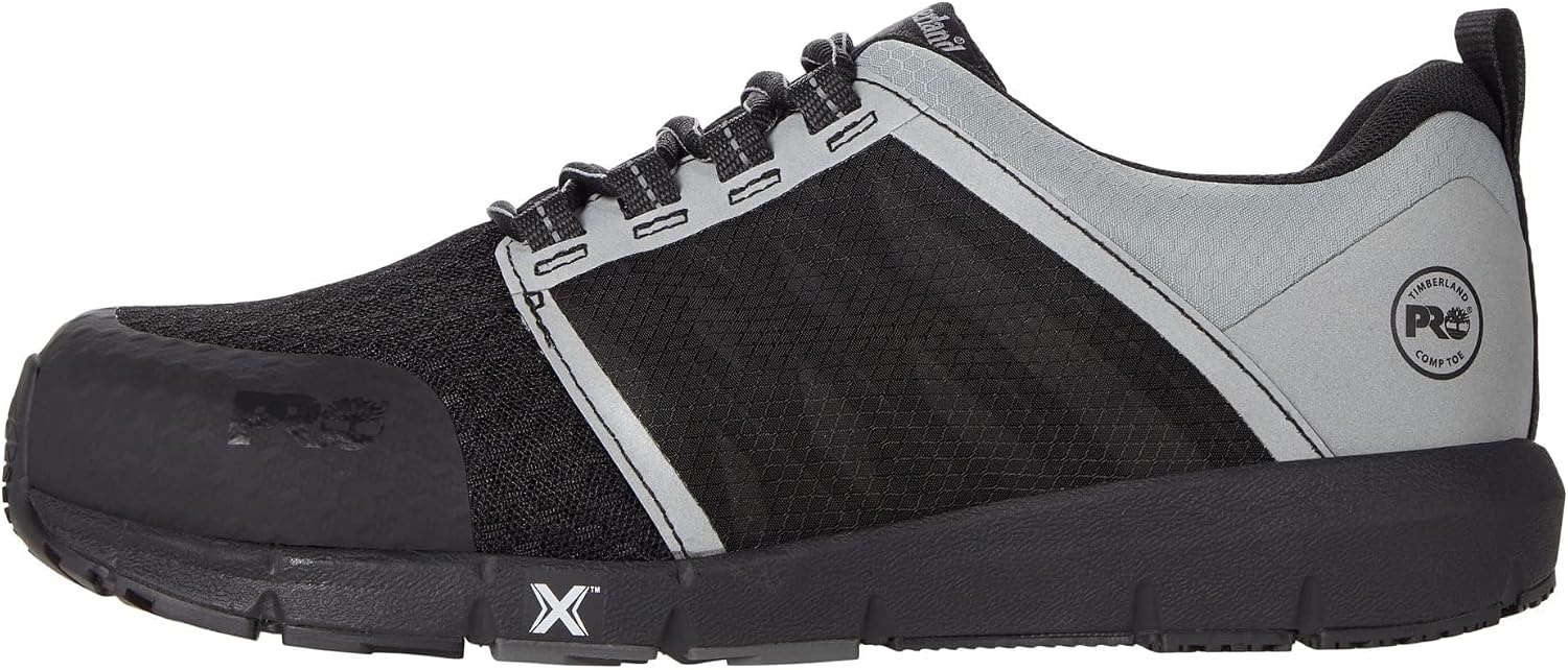 Timberland PRO Men’s Radius Composite Safety Toe Athletic Industrial Work Shoe(Black/Silver 1)