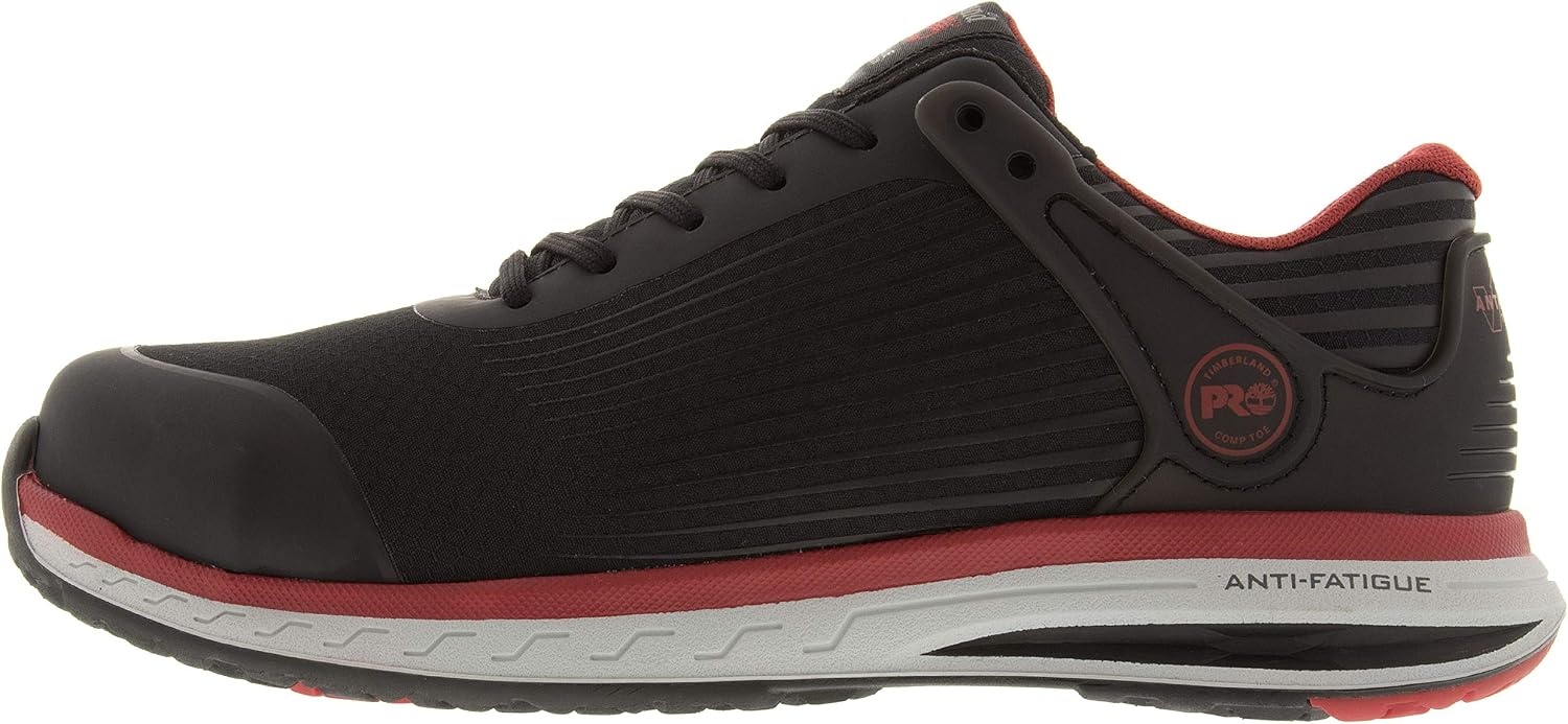 Timberland PRO Women’s Drivetrain Composite Safety Toe Work Shoes(Black/Red)
