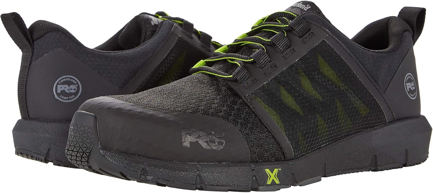 Timberland PRO Men’s Radius Composite Safety Toe Athletic Industrial Work Shoe(Black/High-viz)