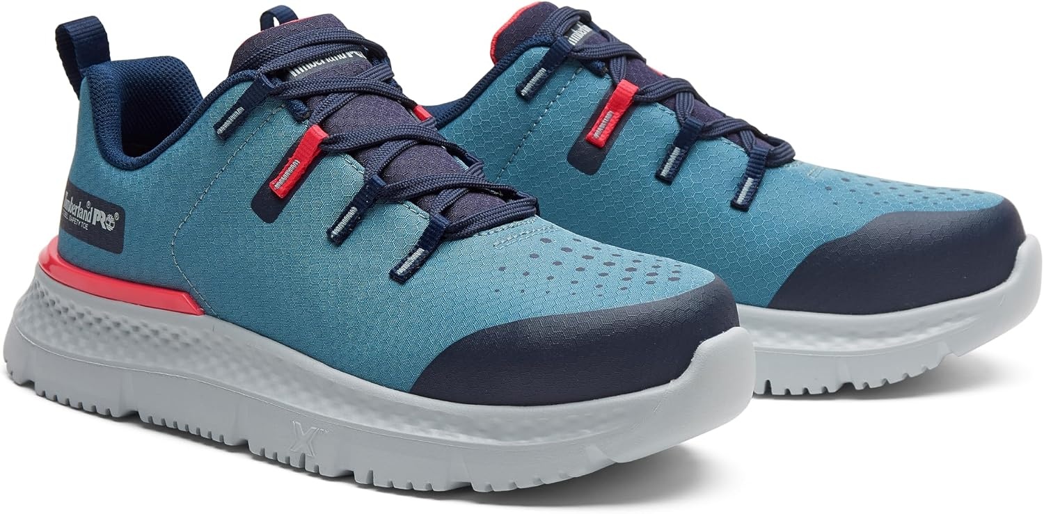 Timberland PRO Women’s Intercept Steel Safety Toe Industrial Athletic Work Shoes(Slate/Pink V1)